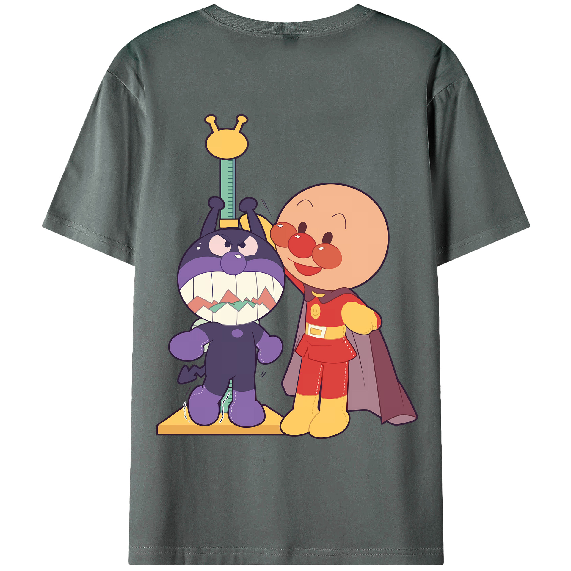 （画像用） アンパンマン Anpanman 綿100％ メンズ半袖Tシャツ（バックプリント） 通気性